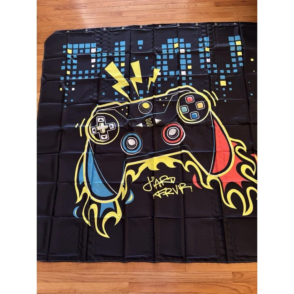 Video Gamer Shower Curtain 72 inch by 72 inch Video Gaming Decor